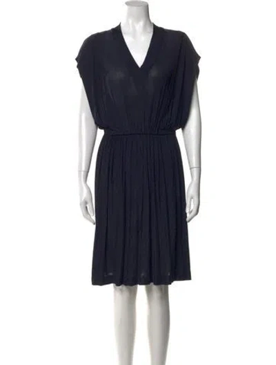 Pre-owned Rachel Comey V-neck Knee-length Dress In Blue