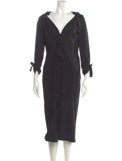 Pre-owned Rachel Comey V-neck Knee-length Dress In Gray