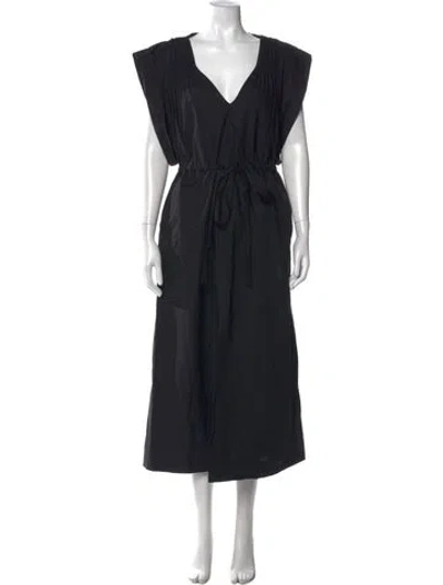 Pre-owned Rachel Comey V-neck Long Dress In Black
