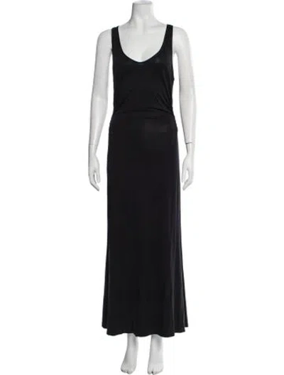 Pre-owned Rachel Comey V-neck Long Dress In Black