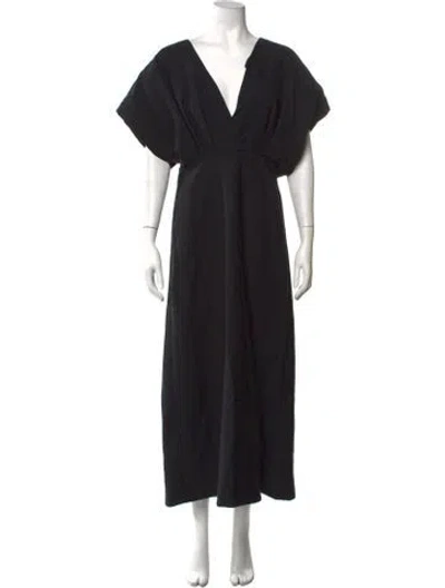Pre-owned Rachel Comey V-neck Long Dress In Black