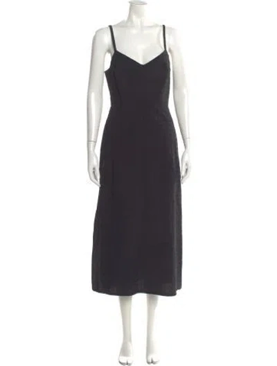 Pre-owned Rachel Comey V-neck Long Dress In Gray