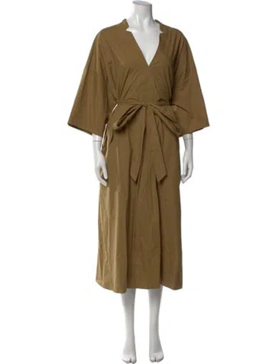 Pre-owned Rachel Comey V-neck Long Dress In Neutral