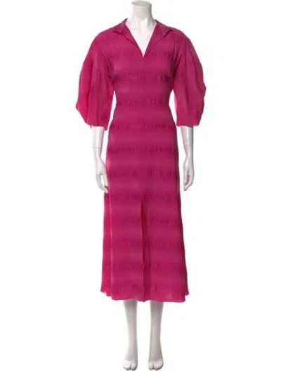 Pre-owned Rachel Comey V-neck Long Dress In Pink