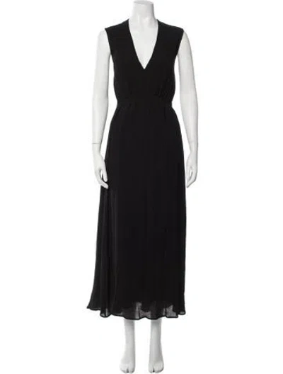 Pre-owned Rachel Comey V-neck Long Dress W/ Tags In Black