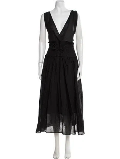 Pre-owned Rachel Comey V-neck Long Dress W/ Tags In Black