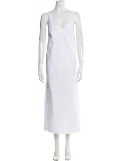 Pre-owned Rachel Comey V-neck Long Dress W/ Tags In White