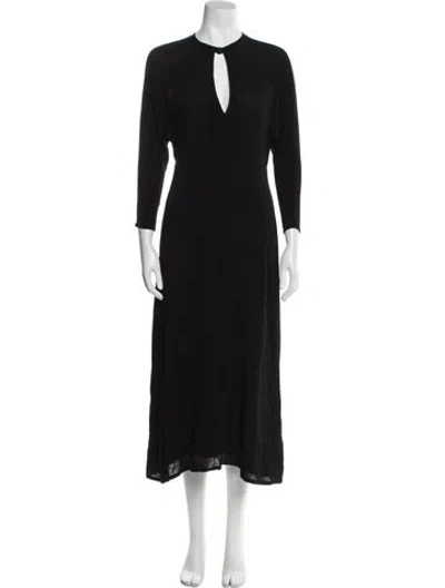 Pre-owned Rachel Comey V-neck Midi Length Dress In Black