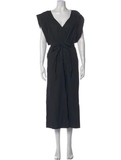 Pre-owned Rachel Comey V-neck Midi Length Dress In Black