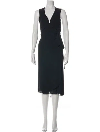 Pre-owned Rachel Comey V-neck Midi Length Dress In Black