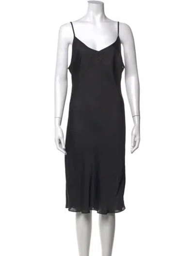 Pre-owned Rachel Comey V-neck Midi Length Dress In Black