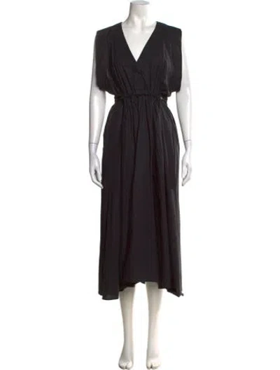 Pre-owned Rachel Comey V-neck Midi Length Dress In Black