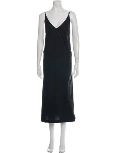 Pre-owned Rachel Comey V-neck Midi Length Dress In Black