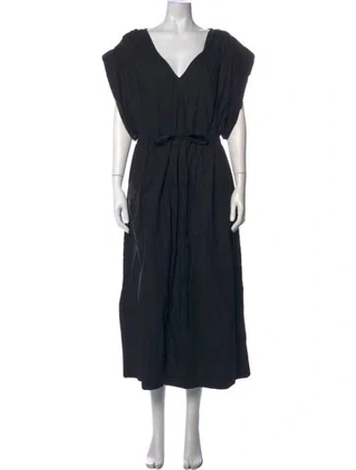 Pre-owned Rachel Comey V-neck Midi Length Dress In Black
