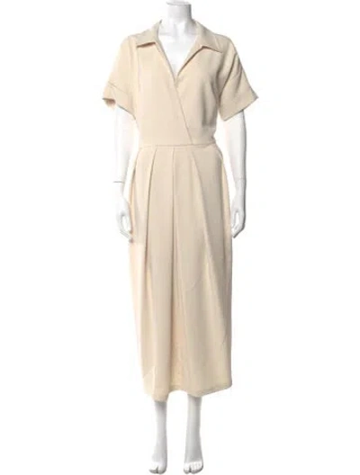 Pre-owned Rachel Comey V-neck Midi Length Dress In Neutrals