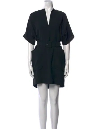 Pre-owned Rachel Comey V-neck Mini Dress In Black