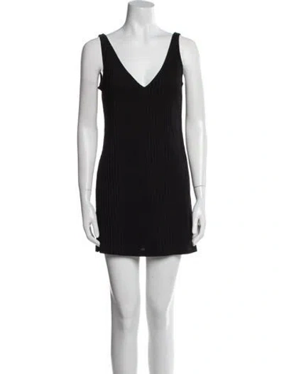 Pre-owned Rachel Comey V-neck Mini Dress In Black