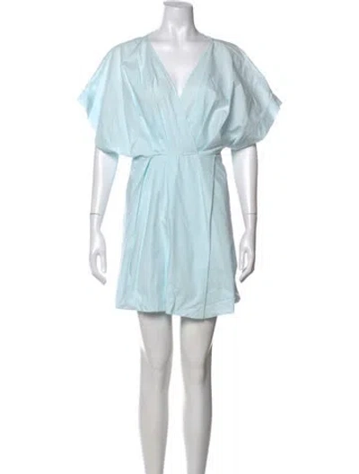 Pre-owned Rachel Comey V-neck Mini Dress In Blue