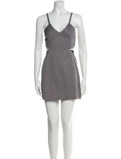 Pre-owned Rachel Comey V-neck Mini Dress In Gray