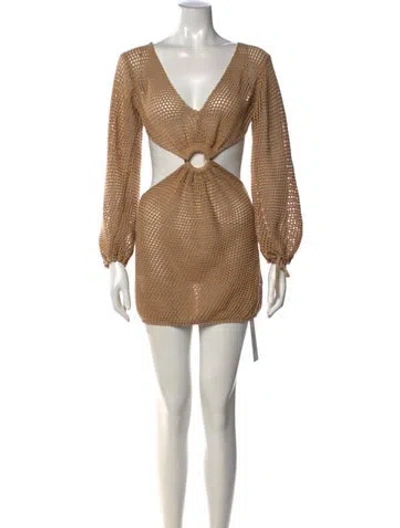 Pre-owned Rachel Comey V-neck Mini Dress In Neutral