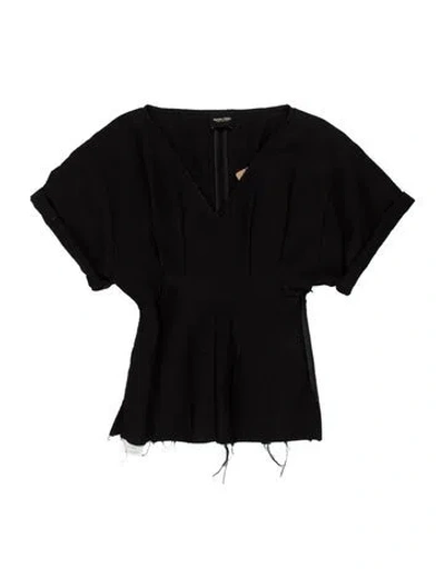 Pre-owned Rachel Comey V-neck Short Sleeve Top In Black
