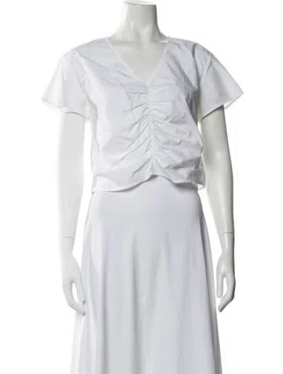 Pre-owned Rachel Comey V-neck Short Sleeve Top In White