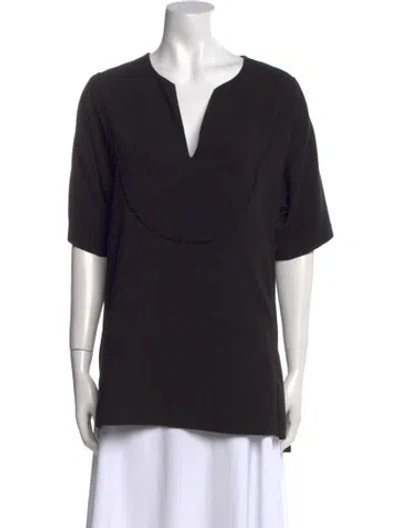 Pre-owned Rachel Comey V-neck Short Sleeve T-shirt In Black