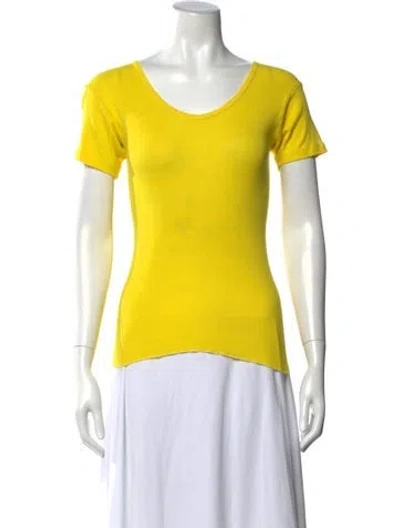 Pre-owned Rachel Comey V-neck Short Sleeve T-shirt In Yellow
