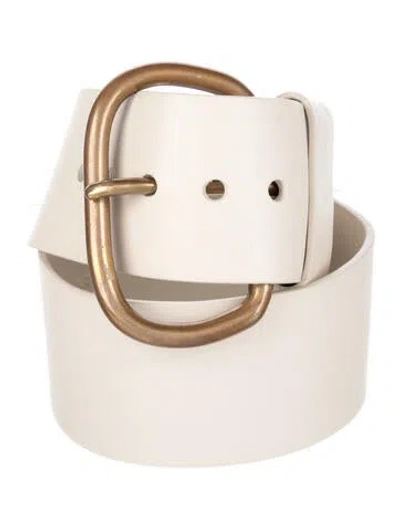 Pre-owned Rachel Comey Wide Leather Waist Belt In Neutral