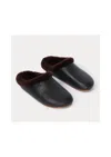 Rachel Comey Women's Echo Shearling Flat Slide In Black Brown In Animal Print