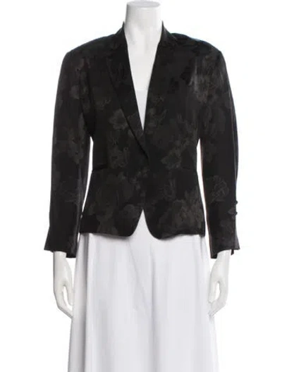 Pre-owned Rachel Comey Wool Floral Print Blazer In Black