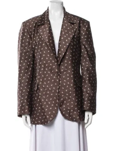 Pre-owned Rachel Comey Wool Floral Print Blazer W/ Tags In Brown