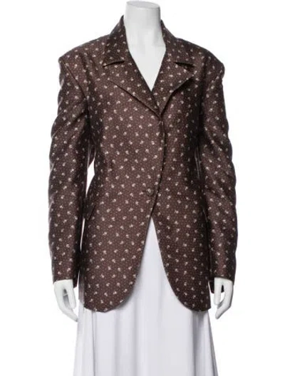 Pre-owned Rachel Comey Wool Floral Print Blazer W/ Tags In Brown