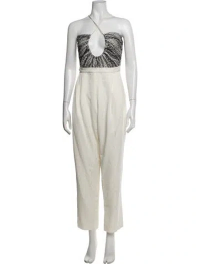 Pre-owned Rachel Comey Wool Printed Jumpsuit In White