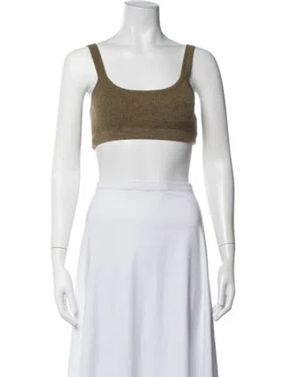 Pre-owned Rachel Comey Wool Scoop Neck Sports Bra In Green