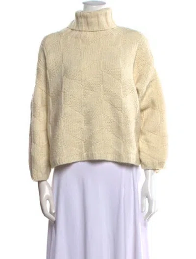 Pre-owned Rachel Comey Wool Turtleneck Sweater In White