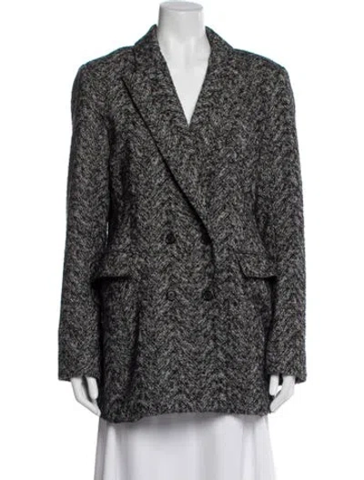 Pre-owned Rachel Comey Wool Tweed Pattern Blazer In Black