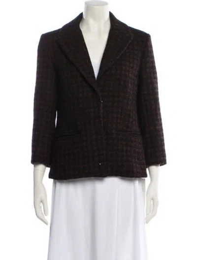 Pre-owned Rachel Comey Wool Tweed Pattern Blazer In Brown
