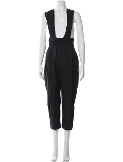 Pre-owned Rachel Comey Wool V-neck Jumpsuit In Black