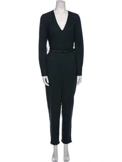 Pre-owned Rachel Comey Wool V-neck Jumpsuit In Green