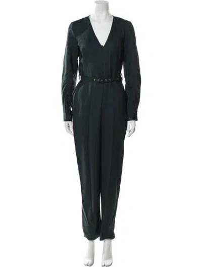 Pre-owned Rachel Comey Wool V-neck Jumpsuit In Green
