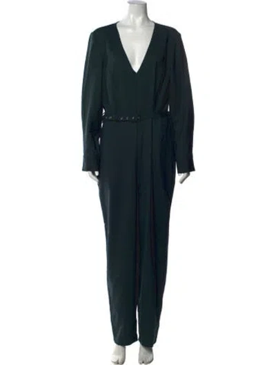 Pre-owned Rachel Comey Wool V-neck Jumpsuit In Green