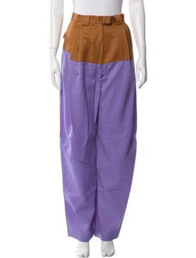 Pre-owned Rachel Comey Wool Wide Leg Pants In Purple
