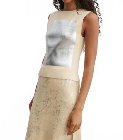 Rachel Comey Yaire Sleeveless Top In Sand-silver In White