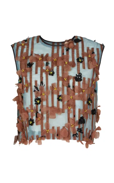 Rachel Comey Yana Embellished Top In Multi