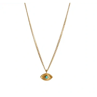 Rachel Entwistle Mini Rays Of Light Turquoise Necklace In Gold