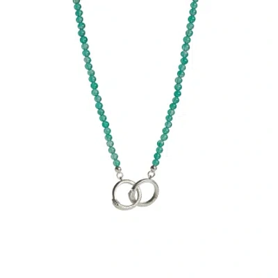 Rachel Entwistle Ouroboros Onyx Necklace Silver In Green