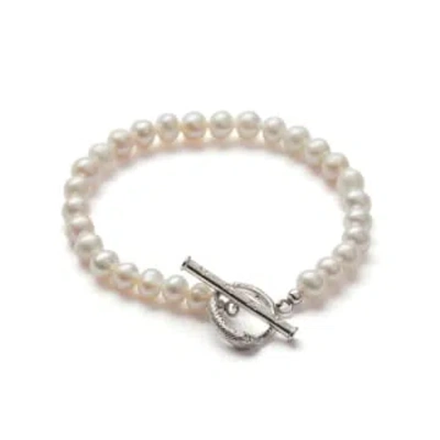 Rachel Entwistle Ouroboros Pearl Bracelet Silver In White