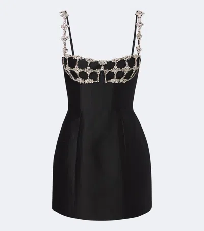 Rachel Gilbert Acacia Wool And Silk Bustier Dress In Black