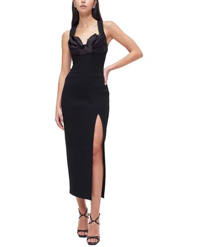Rachel Gilbert Alaric Wool & Silk-blend Midi Dress In Black